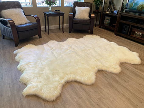 LAMBZY Faux Sheepskin Super Soft Hypoallergenic Silky Shag Rug for Living Room, Kids Room, Sofa - lambzydecor.com