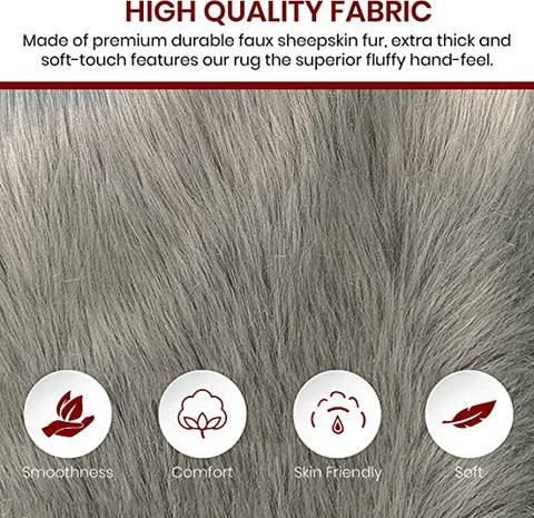 Luxury Faux Sheepskin Fur Rug, Fluffy Area Rug, Non-Slip Home Décor Accent - lambzydecor.com