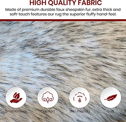 Luxury Faux Sheepskin Fur Rug, Fluffy Area Rug, Non-Slip Home Décor Accent - lambzydecor.com
