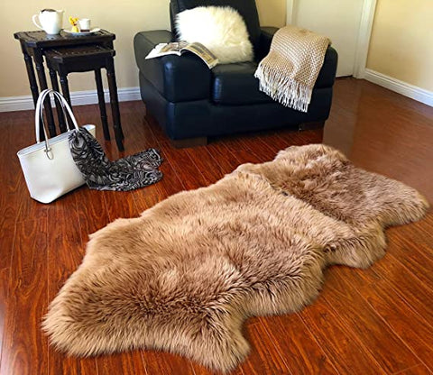 Luxury Faux Sheepskin Shaggy Silky Plush Carpet - Hypoallergenic, Free Shape Rug - lambzydecor.com