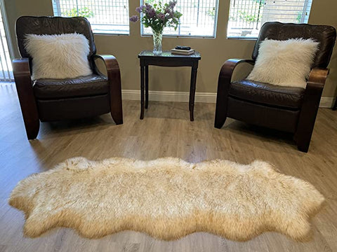 LAMBZY Faux Sheepskin Super Soft Hypoallergenic Silky Shag Rug for Living Room, Kids Room, Sofa - lambzydecor.com