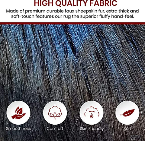 Luxury Faux Sheepskin Fur Rug, Fluffy Area Rug, Non-Slip Home Décor Accent - lambzydecor.com