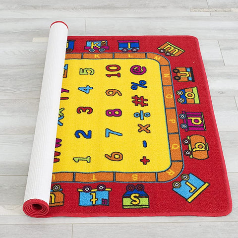 Colorful Kids Educational Rug for Playroom and Classroom - Learn and Play - lambzydecor.com