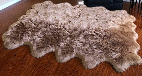 LAMBZY Genuine Sheepskin Silky Area Rug - Thick Strong Bottom Texture Stain Resistant Area Rug - lambzydecor.com