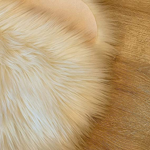Luxury Faux Sheepskin Fur Rug, Fluffy Area Rug, Non-Slip Home Décor Accent - lambzydecor.com