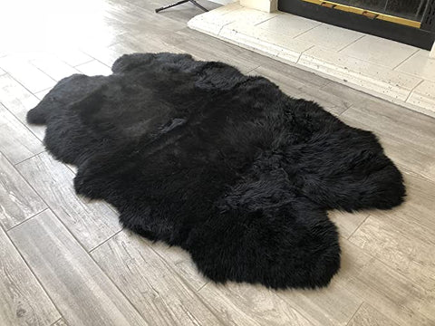 LAMBZY Genuine Sheepskin Silky Area Rug - Thick Strong Bottom Texture Stain Resistant Area Rug - lambzydecor.com
