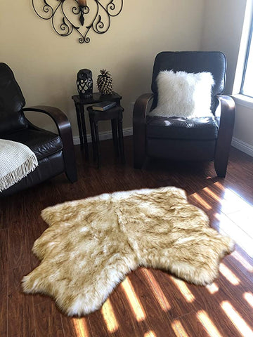 LAMBZY Genuine Sheepskin Silky Area Rug - Thick Strong Bottom Texture Stain Resistant Area Rug - lambzydecor.com