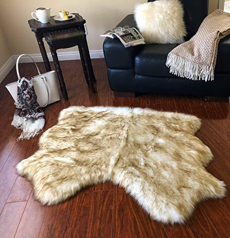 Luxury Faux Sheepskin Shaggy Silky Plush Carpet - Hypoallergenic, Free Shape Rug - lambzydecor.com