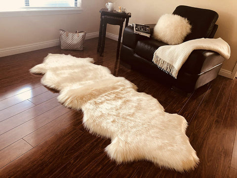 Luxury Faux Sheepskin Shaggy Silky Plush Carpet - Hypoallergenic, Free Shape Rug - lambzydecor.com