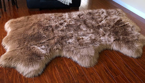 Luxury Faux Sheepskin Shaggy Silky Plush Carpet - Hypoallergenic, Free Shape Rug - lambzydecor.com