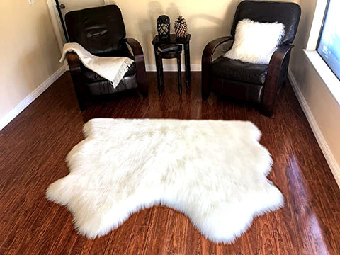 LAMBZY Genuine Sheepskin Silky Area Rug - Thick Strong Bottom Texture Stain Resistant Area Rug - lambzydecor.com