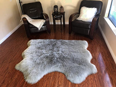 LAMBZY Genuine Sheepskin Silky Area Rug - Thick Strong Bottom Texture Stain Resistant Area Rug - lambzydecor.com