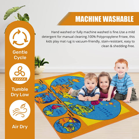 Colorful Kids Educational Rug for Playroom and Classroom - Learn and Play - lambzydecor.com