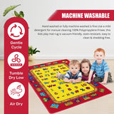 Colorful Kids Educational Rug for Playroom and Classroom - Learn and Play - lambzydecor.com