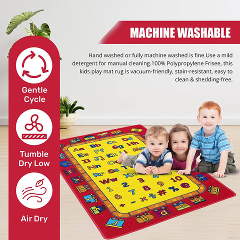 Colorful Kids Educational Rug for Playroom and Classroom - Learn and Play - lambzydecor.com