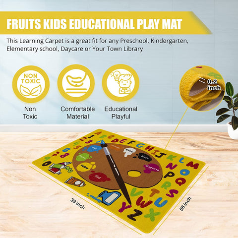 Colorful Kids Educational Rug for Playroom and Classroom - Learn and Play - lambzydecor.com