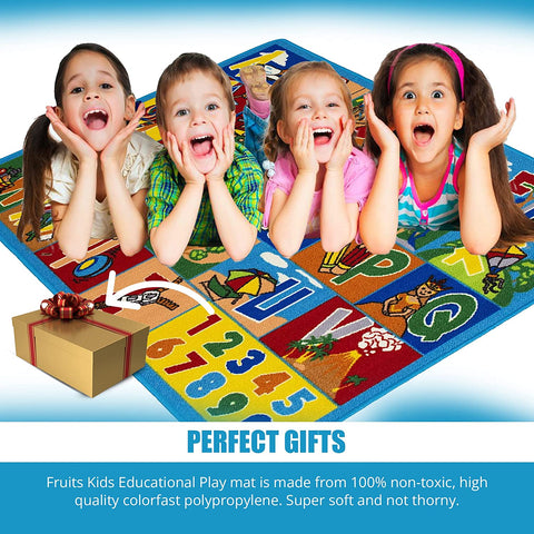 Colorful Kids Educational Rug for Playroom and Classroom - Learn and Play - lambzydecor.com