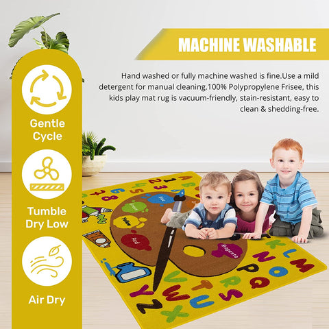 Colorful Kids Educational Rug for Playroom and Classroom - Learn and Play - lambzydecor.com