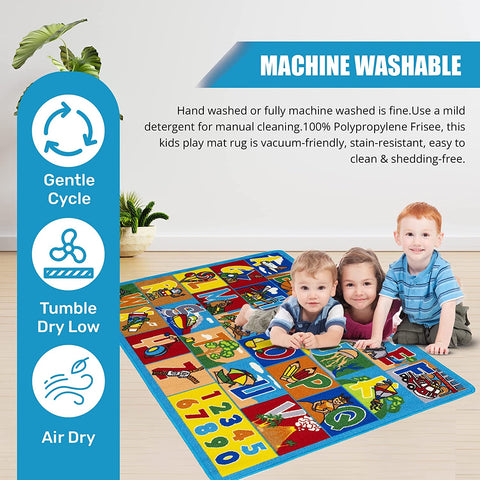Colorful Kids Educational Rug for Playroom and Classroom - Learn and Play - lambzydecor.com