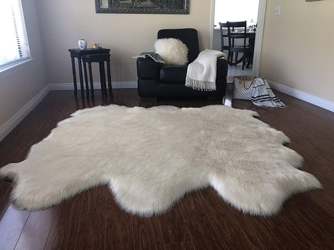 Luxury Faux Sheepskin Shaggy Silky Plush Carpet - Hypoallergenic, Free Shape Rug - lambzydecor.com