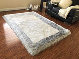 Versatile Faux Sheepskin Border Rug - Adds Coziness to Your Living Space - lambzydecor.com