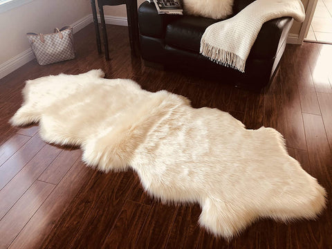 Luxury Faux Sheepskin Shaggy Silky Plush Carpet - Hypoallergenic, Free Shape Rug - lambzydecor.com