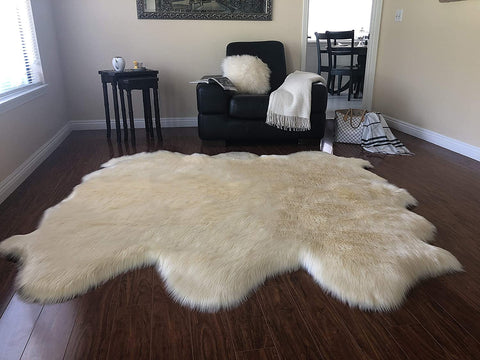 Luxury Faux Sheepskin Shaggy Silky Plush Carpet - Hypoallergenic, Free Shape Rug - lambzydecor.com