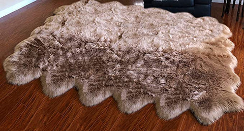 LAMBZY Genuine Sheepskin Silky Area Rug - Thick Strong Bottom Texture Stain Resistant Area Rug - lambzydecor.com