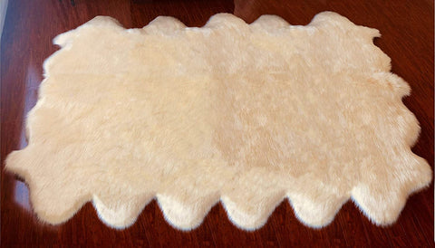Luxury Faux Sheepskin Shaggy Silky Plush Carpet - Hypoallergenic, Free Shape Rug - lambzydecor.com