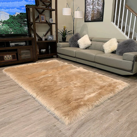 LAMBZY High Pile Super Fluffy Soft Faux Sheepskin Rug, Classic Sheepskin Super Soft to Touch Rug - lambzydecor.com
