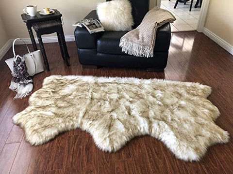 Luxury Faux Sheepskin Shaggy Silky Plush Carpet - Hypoallergenic, Free Shape Rug - lambzydecor.com