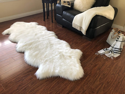 Luxury Faux Sheepskin Shaggy Silky Plush Carpet - Hypoallergenic, Free Shape Rug - lambzydecor.com