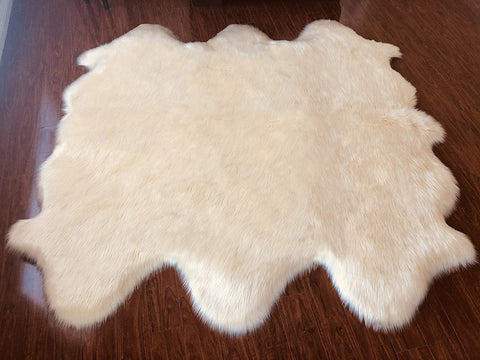 Luxury Faux Sheepskin Shaggy Silky Plush Carpet - Hypoallergenic, Free Shape Rug - lambzydecor.com