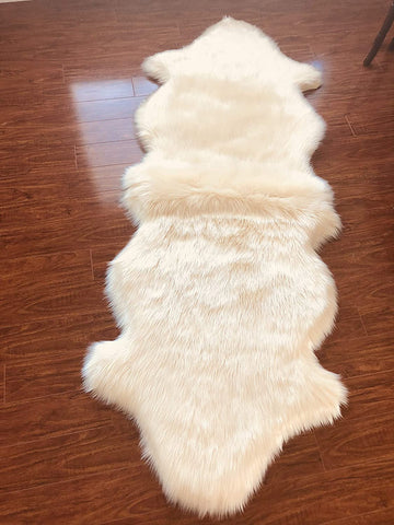 Luxury Faux Sheepskin Shaggy Silky Plush Carpet - Hypoallergenic, Free Shape Rug - lambzydecor.com