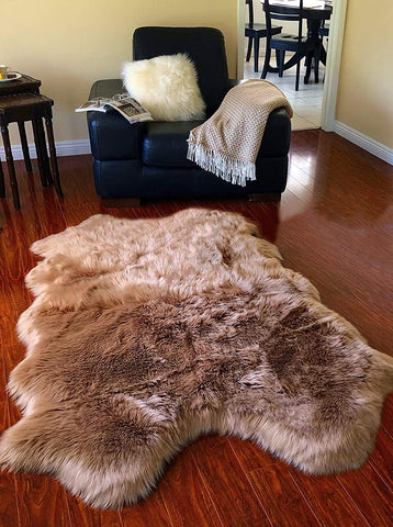 Luxury Faux Sheepskin Shaggy Silky Plush Carpet - Hypoallergenic, Free Shape Rug - lambzydecor.com