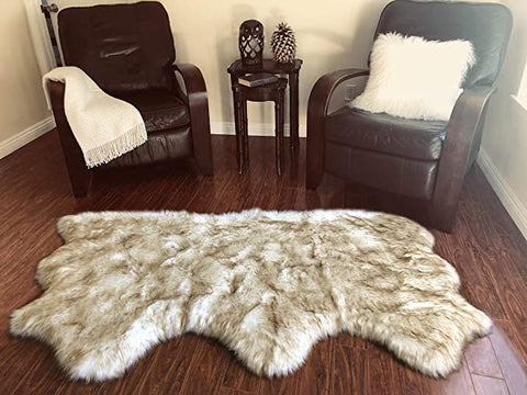 LAMBZY Genuine Sheepskin Silky Area Rug - Thick Strong Bottom Texture Stain Resistant Area Rug - lambzydecor.com