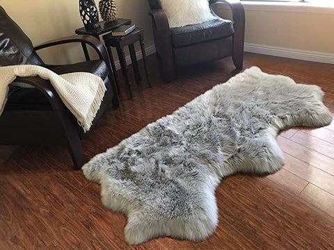 LAMBZY Genuine Sheepskin Silky Area Rug - Thick Strong Bottom Texture Stain Resistant Area Rug - lambzydecor.com