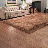 Plush and Premium Faux Sheepskin Shag Rug - Lena Collection, Square Area Rug - lambzydecor.com