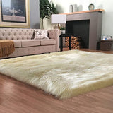 Plush and Premium Faux Sheepskin Shag Rug - Lena Collection, Square Area Rug - lambzydecor.com