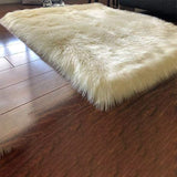 Plush and Premium Faux Sheepskin Shag Rug - Lena Collection, Square Area Rug - lambzydecor.com