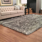 Plush and Premium Faux Sheepskin Shag Rug - Lena Collection, Square Area Rug - lambzydecor.com