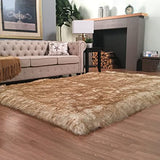 Plush and Premium Faux Sheepskin Shag Rug - Lena Collection, Square Area Rug - lambzydecor.com