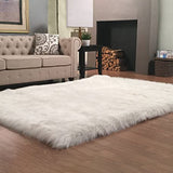Plush and Premium Faux Sheepskin Shag Rug - Lena Collection, Square Area Rug - lambzydecor.com
