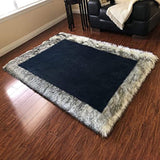 Soft and Durable Faux Sheepskin Rug with Border - Perfect for Any Room - lambzydecor.com