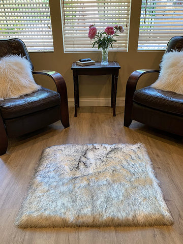 LAMBZY Faux Sheepskin Super Soft Hypoallergenic Silky Square Shag Rug for Living Room, Kids Room. - lambzydecor.com