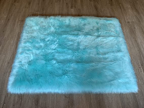 LAMBZY Faux Sheepskin Super Soft Hypoallergenic Silky Square Shag Rug for Living Room, Kids Room, Sofa - lambzydecor.com