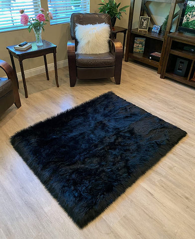 LAMBZY Faux Sheepskin Super Soft Hypoallergenic Silky Square Shag Rug for Living Room, Kids Room. - lambzydecor.com