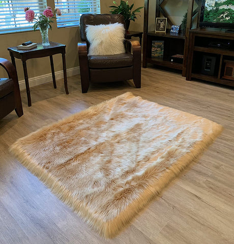 LAMBZY Faux Sheepskin Super Soft Hypoallergenic Silky Square Shag Rug for Living Room, Kids Room. - lambzydecor.com