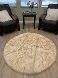 LAMBZY Faux Sheepskin Super Soft Hypoallergenic Silky Round Shag Rug for Living & Kids Room, Sofa - lambzydecor.com