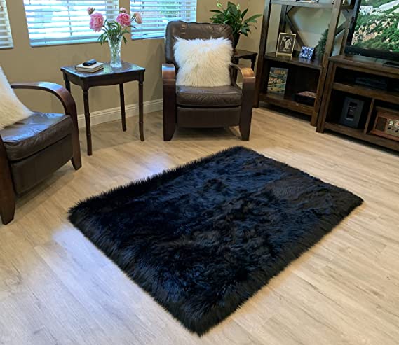 LAMBZY Faux Sheepskin Super Soft Hypoallergenic Silky Shag Rug for Liv